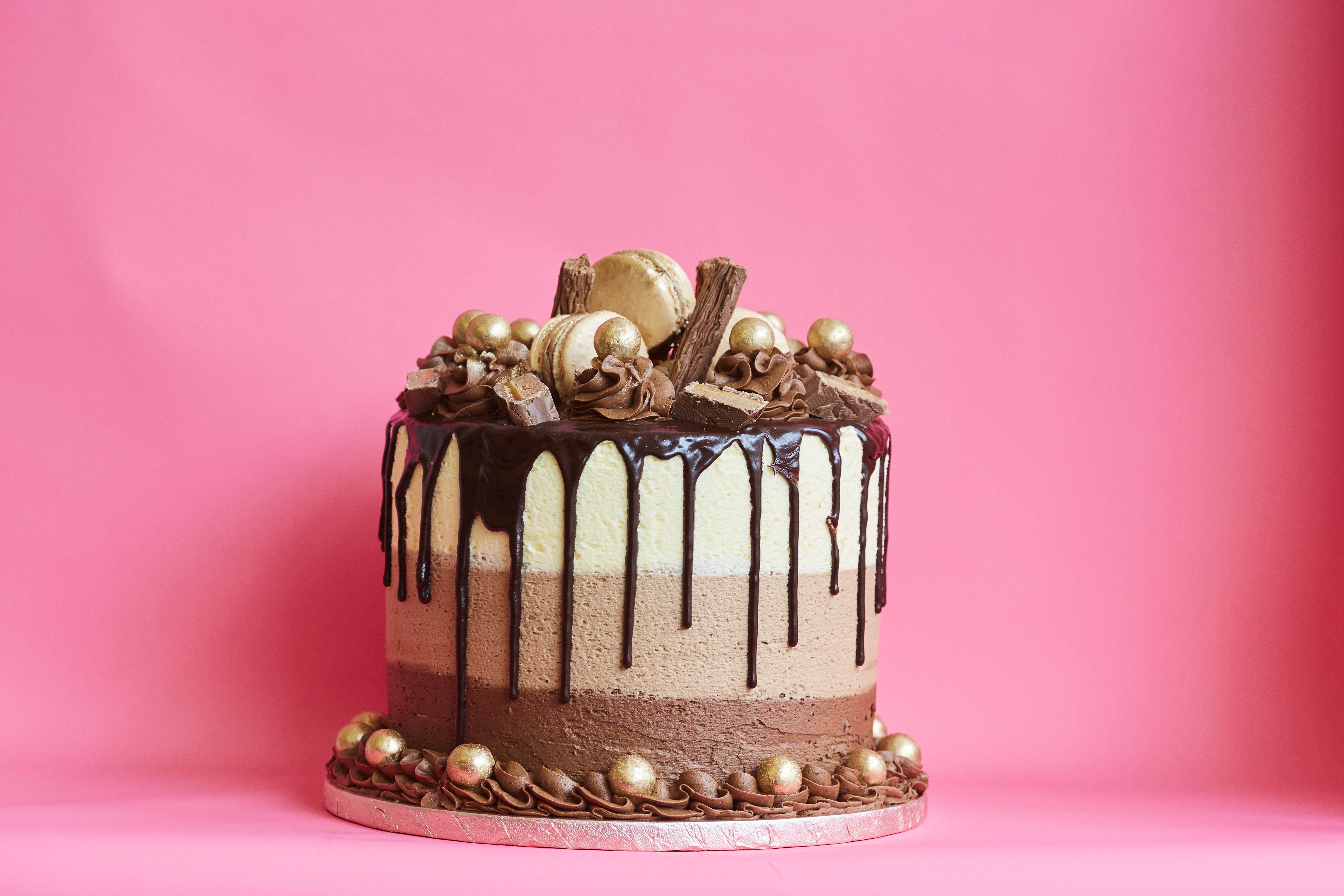 Pink Frosting Chocolate Cake | Created by Diane